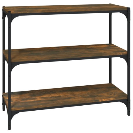vidaXL Bücherregal Räuchereiche 80x33x70,5 cm Holzwerkstoff und Stahl
