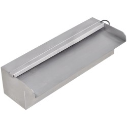 vidaXL Pool-Wasserfall Fontäne mit LEDs Rechteckig Edelstahl 30 cm 