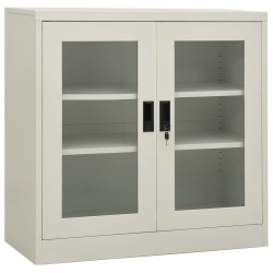 vidaXL Büroschrank Hellgrau 90x40x90 cm Stahl 