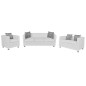 vidaXL Sofa-Set Kunstleder 3-Sitzer + 2-Sitzer + Sessel Weiß vidaXL Sofa-Set Kunstleder 3-Sitzer + 2-Sitzer + Sessel Weiß