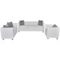 vidaXL Sofa-Set Kunstleder 3-Sitzer + 2-Sitzer + Sessel Weiß vidaXL Sofa-Set Kunstleder 3-Sitzer + 2-Sitzer + Sessel Weiß
