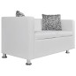 vidaXL Sofa-Set Kunstleder 3-Sitzer + 2-Sitzer + Sessel Weiß vidaXL Sofa-Set Kunstleder 3-Sitzer + 2-Sitzer + Sessel Weiß
