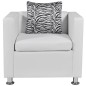 vidaXL Sofa-Set Kunstleder 3-Sitzer + 2-Sitzer + Sessel Weiß vidaXL Sofa-Set Kunstleder 3-Sitzer + 2-Sitzer + Sessel Weiß
