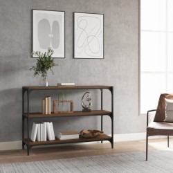 vidaXL Bücherregal Braun Eiche 100x33x70,5 cm Holzwerkstoff und Stahl