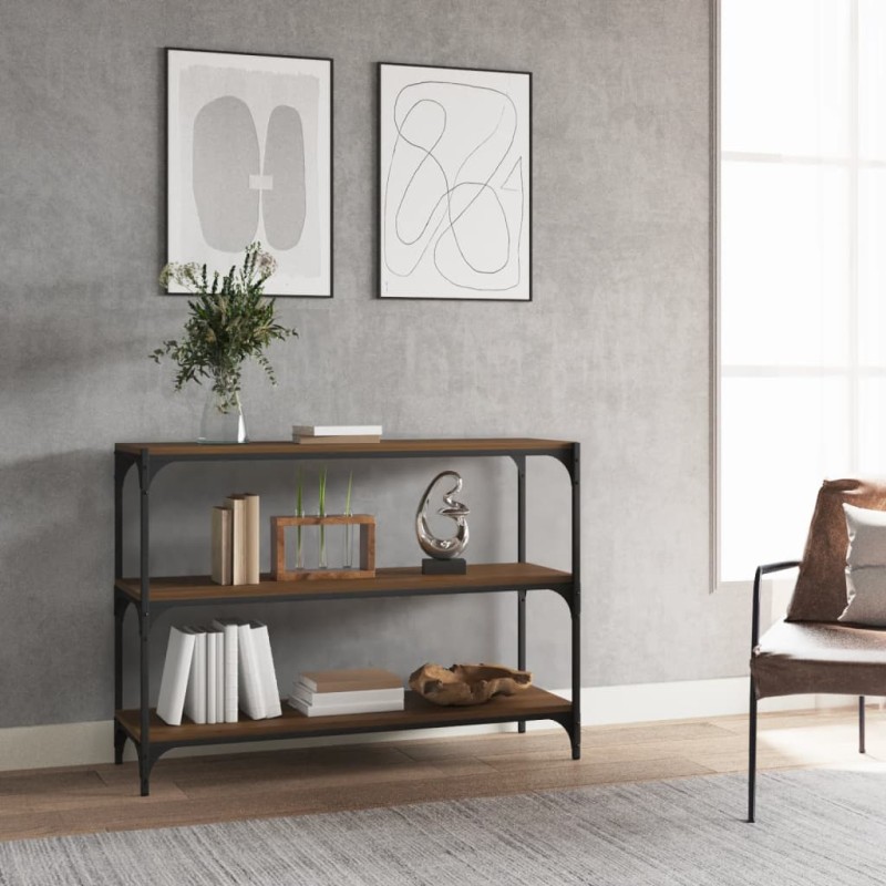 vidaXL Bücherregal Braun Eiche 100x33x70,5 cm Holzwerkstoff und Stahl vidaXL Bücherregal Braun Eiche 100x33x70,5 cm Holzwerkstoff und Stahl