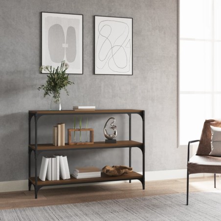 vidaXL Bücherregal Braun Eiche 100x33x70,5 cm Holzwerkstoff und Stahl