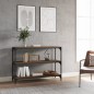 vidaXL Bücherregal Braun Eiche 100x33x70,5 cm Holzwerkstoff und Stahl vidaXL Bücherregal Braun Eiche 100x33x70,5 cm Holzwerkstoff und Stahl