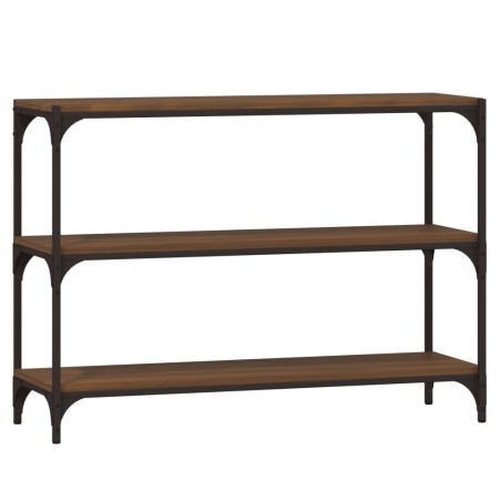 vidaXL Bücherregal Braun Eiche 100x33x70,5 cm Holzwerkstoff und Stahl
