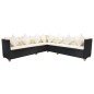 7-tlg. Garten-Lounge-Set mit Auflagen Poly Rattan Schwarz 7-tlg. Garten-Lounge-Set mit Auflagen Poly Rattan Schwarz