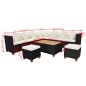 7-tlg. Garten-Lounge-Set mit Auflagen Poly Rattan Schwarz 7-tlg. Garten-Lounge-Set mit Auflagen Poly Rattan Schwarz
