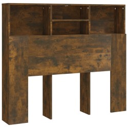 vidaXL Kopfteil mit Ablagen Räuchereiche 120x19x103,5 cm