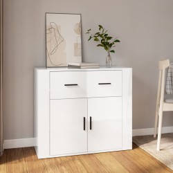 vidaXL Sideboard Hochglanz-Weiß 80x33x70 cm Holzwerkstoff