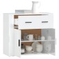 vidaXL Sideboard Hochglanz-Weiß 80x33x70 cm Holzwerkstoff vidaXL Sideboard Hochglanz-Weiß 80x33x70 cm Holzwerkstoff