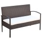 4-tlg. Garten-Lounge-Set mit Auflagen Poly Rattan Braun 4-tlg. Garten-Lounge-Set mit Auflagen Poly Rattan Braun