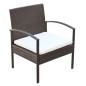 4-tlg. Garten-Lounge-Set mit Auflagen Poly Rattan Braun 4-tlg. Garten-Lounge-Set mit Auflagen Poly Rattan Braun