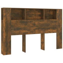 vidaXL Kopfteil mit Ablagen Räuchereiche 160x18,5x104,5 cm