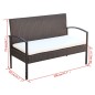 4-tlg. Garten-Lounge-Set mit Auflagen Poly Rattan Braun 4-tlg. Garten-Lounge-Set mit Auflagen Poly Rattan Braun