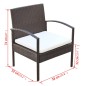 4-tlg. Garten-Lounge-Set mit Auflagen Poly Rattan Braun 4-tlg. Garten-Lounge-Set mit Auflagen Poly Rattan Braun