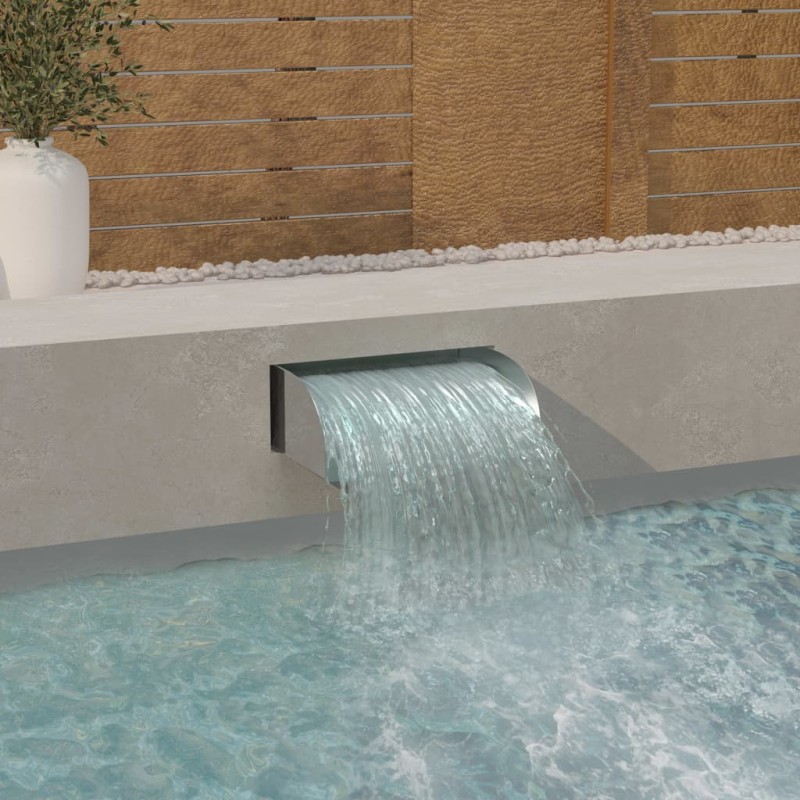 vidaXL Wasserfall mit LEDs 45x34x14 cm Edelstahl 304 vidaXL Wasserfall mit LEDs 45x34x14 cm Edelstahl 304