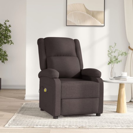 vidaXL Massagesessel Elektrisch Dunkelbraun Stoff