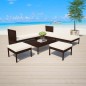 6-tlg. Garten-Lounge-Set mit Auflagen Poly Rattan Braun 6-tlg. Garten-Lounge-Set mit Auflagen Poly Rattan Braun