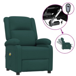vidaXL Elektrischer Massagesessel Dunkelgrün Stoff