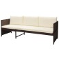 6-tlg. Garten-Lounge-Set mit Auflagen Poly Rattan Braun 6-tlg. Garten-Lounge-Set mit Auflagen Poly Rattan Braun