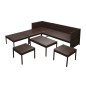 6-tlg. Garten-Lounge-Set mit Auflagen Poly Rattan Braun 6-tlg. Garten-Lounge-Set mit Auflagen Poly Rattan Braun