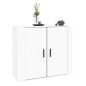 vidaXL Sideboard Hochglanz-Weiß 80x33x70 cm Holzwerkstoff vidaXL Sideboard Hochglanz-Weiß 80x33x70 cm Holzwerkstoff