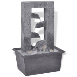 vidaXL Zimmerbrunnen mit LED-Licht Polyresin 