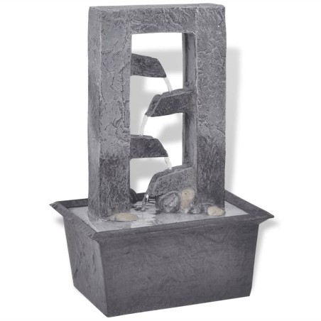vidaXL Zimmerbrunnen mit LED-Licht Polyresin 