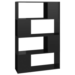 vidaXL Bücherregal Raumteiler Hochglanz-Schwarz 80x24x124,5 cm