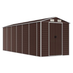 vidaXL Gerätehaus Braun 191x555x198 cm Verzinkter Stahl