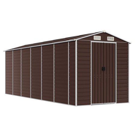 vidaXL Gerätehaus Braun 191x555x198 cm Verzinkter Stahl
