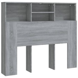 vidaXL Kopfteil mit Ablagen Grau Sonoma 120x19x103,5 cm