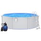 vidaXL Pool mit Sandfilterpumpe und Leiter 460x120 cm vidaXL Pool mit Sandfilterpumpe und Leiter 460x120 cm