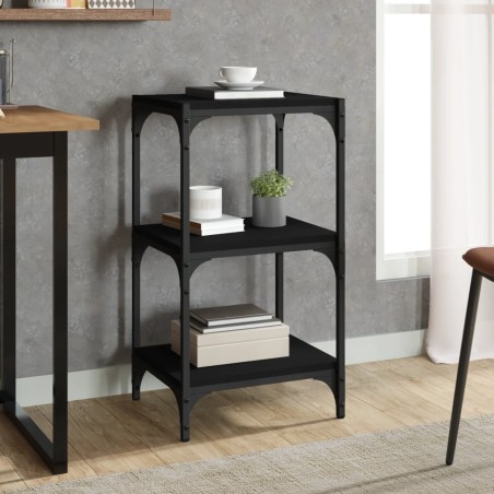 vidaXL Bücherregal Schwarz 40x33x70,5 cm Holzwerkstoff und Stahl