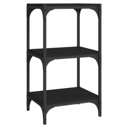 vidaXL Bücherregal Schwarz 40x33x70,5 cm Holzwerkstoff und Stahl
