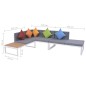 vidaXL 5-tlg. Garten-Lounge-Set mit Auflagen Aluminium und WPC vidaXL 5-tlg. Garten-Lounge-Set mit Auflagen Aluminium und WPC