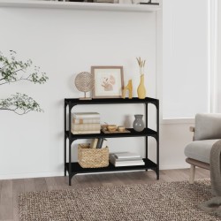 vidaXL Bücherregal Schwarz 80x33x70,5 cm Holzwerkstoff und Stahl
