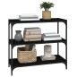 vidaXL Bücherregal Schwarz 80x33x70,5 cm Holzwerkstoff und Stahl vidaXL Bücherregal Schwarz 80x33x70,5 cm Holzwerkstoff und Stahl