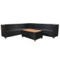 5-tlg. Garten-Lounge-Set mit Auflagen Poly Rattan Schwarz 5-tlg. Garten-Lounge-Set mit Auflagen Poly Rattan Schwarz