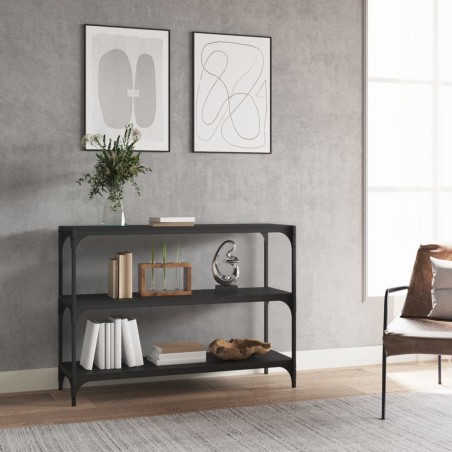 vidaXL Bücherregal Schwarz 100x33x70,5 cm Holzwerkstoff und Stahl