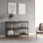 vidaXL Bücherregal Schwarz 100x33x70,5 cm Holzwerkstoff und Stahl vidaXL Bücherregal Schwarz 100x33x70,5 cm Holzwerkstoff und Stahl