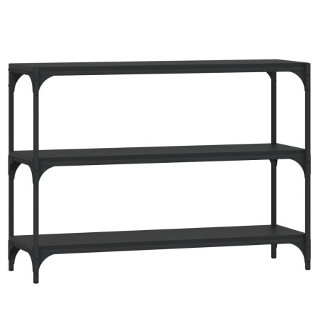 vidaXL Bücherregal Schwarz 100x33x70,5 cm Holzwerkstoff und Stahl