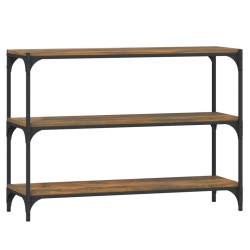 vidaXL Bücherregal Räuchereiche 100x33x70,5 cm Holzwerkstoff und Stahl