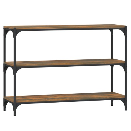 vidaXL Bücherregal Räuchereiche 100x33x70,5 cm Holzwerkstoff und Stahl