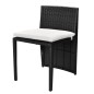 3-tlg. Bistro-Set mit Auflagen Poly Rattan Schwarz 3-tlg. Bistro-Set mit Auflagen Poly Rattan Schwarz