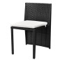 3-tlg. Bistro-Set mit Auflagen Poly Rattan Schwarz 3-tlg. Bistro-Set mit Auflagen Poly Rattan Schwarz