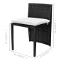 3-tlg. Bistro-Set mit Auflagen Poly Rattan Schwarz 3-tlg. Bistro-Set mit Auflagen Poly Rattan Schwarz